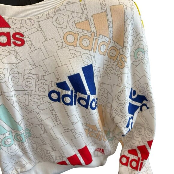 Women's Y2K Adidas Cropped Crew Neck Sweatshirt Size Small - Picture 4 of 7